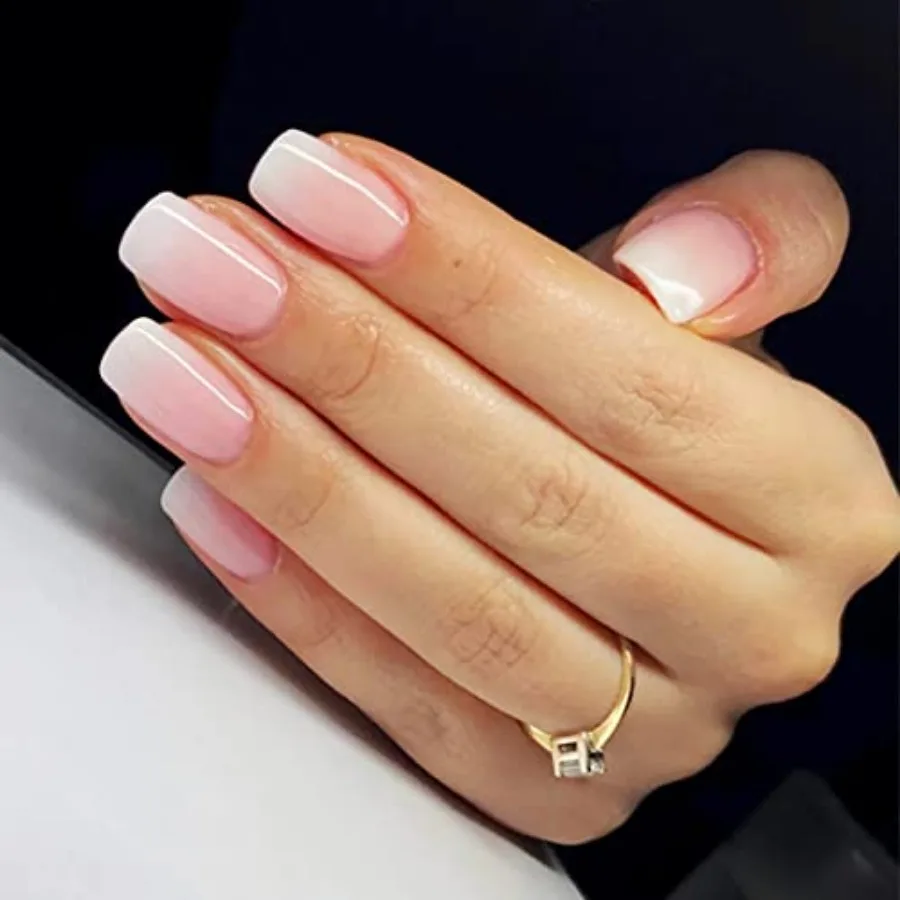Press on Nails Square - French Ombre Pink Fake Nails Medium Acrylic Glossy Full Cover Stick On Nails for Women and Girls Daily
Press on Nails Square - French Ombre Pink Fake Nails Medium Acrylic Glossy Full Cover Stick On Nails for Women and Girls Daily