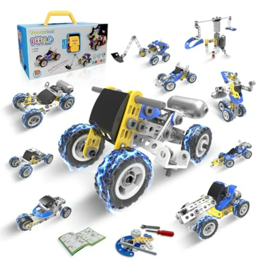 10 in 1 STEM Toys for 5 Year Old Boy, Building Toys for Ages 4-8 5-7 6-8, STEM Engineering Construction Kit with Electric Motor
10 in 1 STEM Toys for 5 Year Old Boy, Building Toys for Ages 4-8 5-7 6-8, STEM Engineering Construction Kit with Electric Motor
