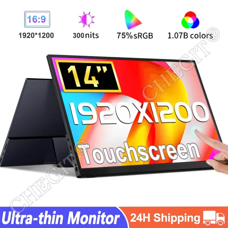 14'' 1.2K Portable Monitor Touchscreen IPS Panel USB-C HDMI-Compatible Display VESA bracket hole for PC Laptop Xbox Switch
14'' 1.2K Portable Monitor Touchscreen IPS Panel USB-C HDMI-Compatible Display VESA bracket hole for PC Laptop Xbox Switch