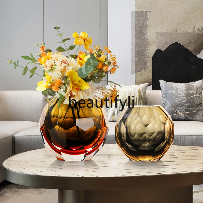 Glass vase high-end sense living room flower arrangement creative, simple home decoration
Glass vase high-end sense living room flower arrangement creative, simple home decoration