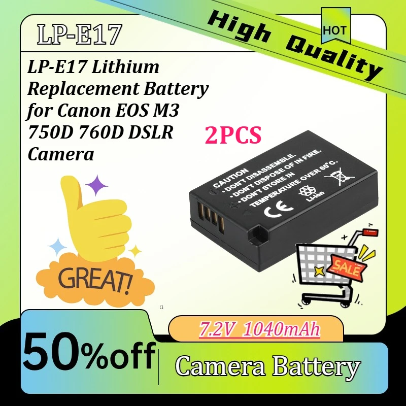 High Capacity LP-E17 Lithium Replacement Battery for Canon EOS M3 750D 760D DSLR Camera
High Capacity LP-E17 Lithium Replacement Battery for Canon EOS M3 750D 760D DSLR Camera