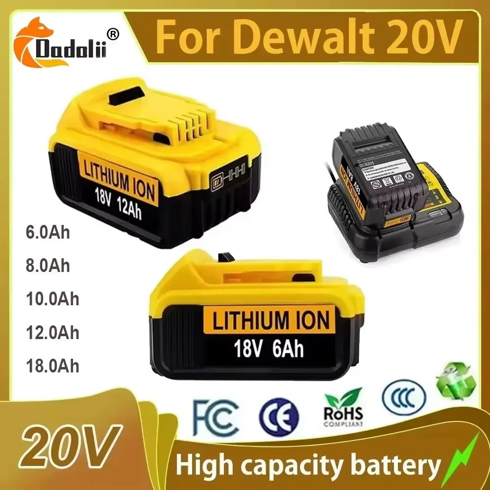 20V 6000mAh suitable for Dewalt DCB200 battery replacement, compatible with Dewalt 20V 18V and 20V Dewalt tools
20V 6000mAh suitable for Dewalt DCB200 battery replacement, compatible with Dewalt 20V 18V and 20V Dewalt tools