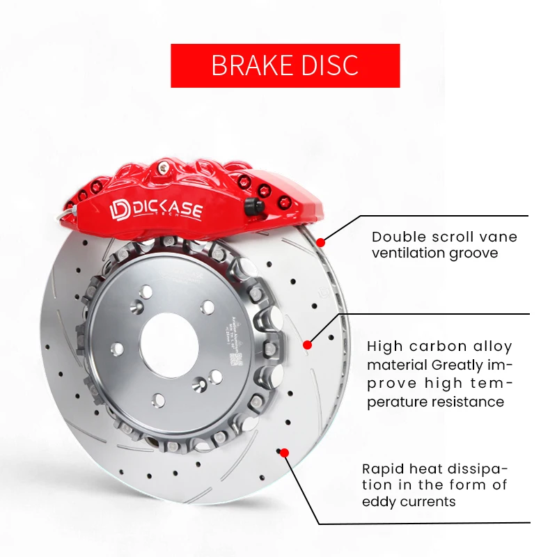 Dicase Brake System 4 Pot Big Brake Kit with 330/355mm Slotted Style Brake Disc 17/18 inch for Volkswagen Golf 6/7/8
Dicase Brake System 4 Pot Big Brake Kit with 330/355mm Slotted Style Brake Disc 17/18 inch for Volkswagen Golf 6/7/8