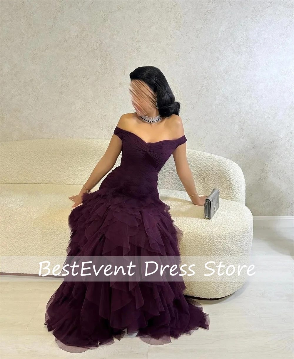 Customized Modest Off Shoulder Tulle Pleat Tiered Formal Evening Gown A-line Floor Long Straight Prom Dresses Bespoke Occasion
Customized Modest Off Shoulder Tulle Pleat Tiered Formal Evening Gown A-line Floor Long Straight Prom Dresses Bespoke Occasion