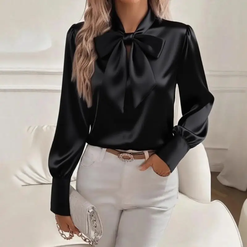 72XE Women Bowknot Neck Blouse Business Casual Work Tops Long Sleeve Blouse Tops
72XE Women Bowknot Neck Blouse Business Casual Work Tops Long Sleeve Blouse Tops