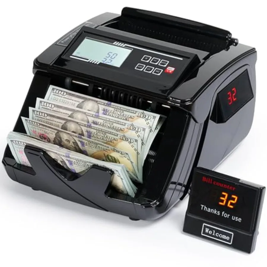 Professional money counter for banking use, black ABS plastic, black color, UV/MG/IR/DD detection, 1000 bills/min speed, USD/EU
Professional money counter for banking use, black ABS plastic, black color, UV/MG/IR/DD detection, 1000 bills/min speed, USD/EU