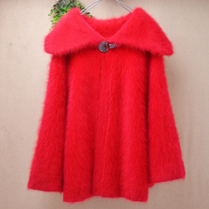 Women Mujer Autumn Winter Fashion Hairy Mink Cashmere Knitted Turn-Down Neck Loose Cardigans Sweater Cloak Angora Fur Cape Pull
Women Mujer Autumn Winter Fashion Hairy Mink Cashmere Knitted Turn-Down Neck Loose Cardigans Sweater Cloak Angora Fur Cape Pull