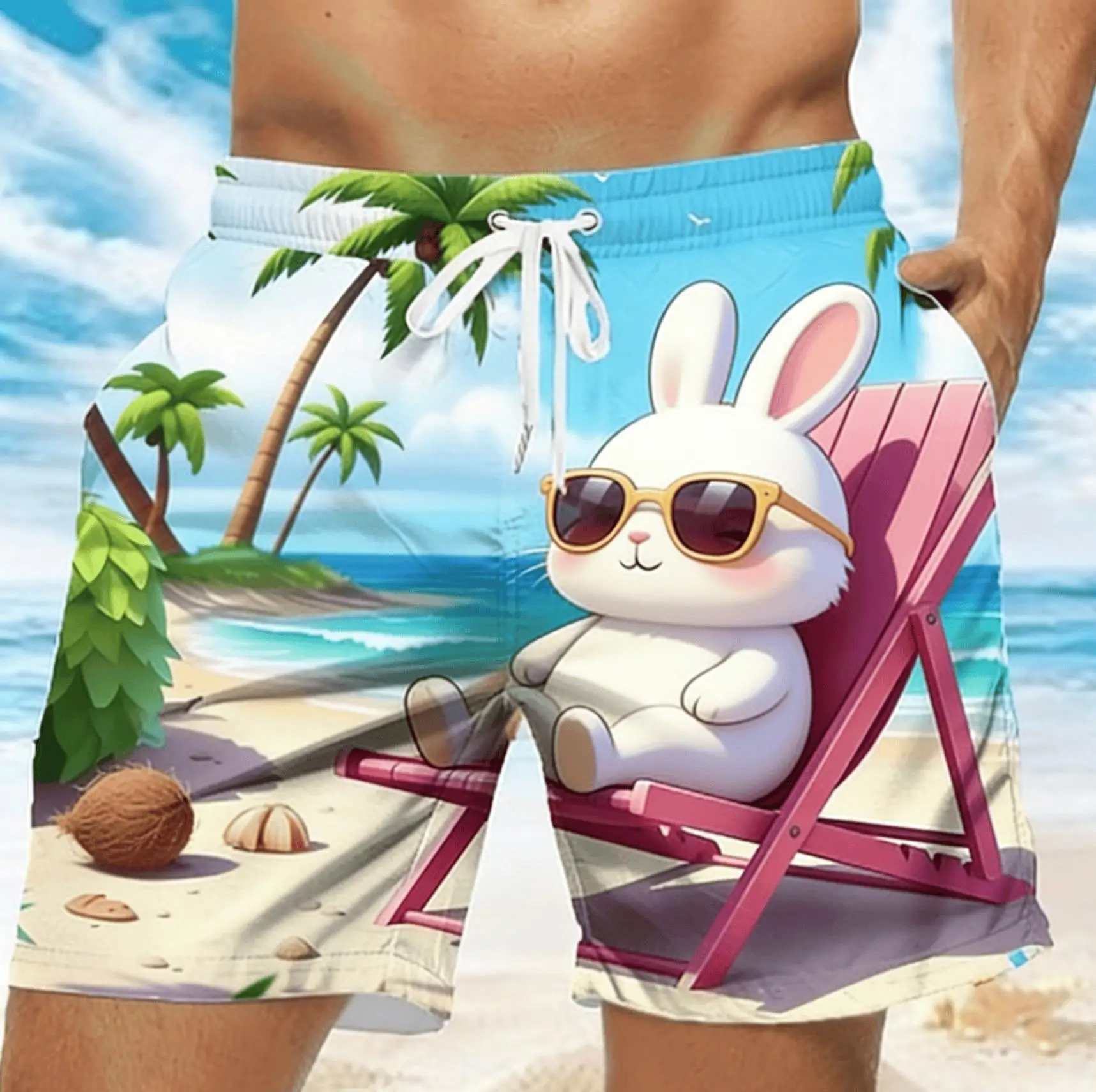 Creative Hawaiian Style Recliner Animal Print Men's Beach Shorts, Trendy Spring Summer Outdoor Vacation Swim Trunks
Creative Hawaiian Style Recliner Animal Print Men's Beach Shorts, Trendy Spring Summer Outdoor Vacation Swim Trunks