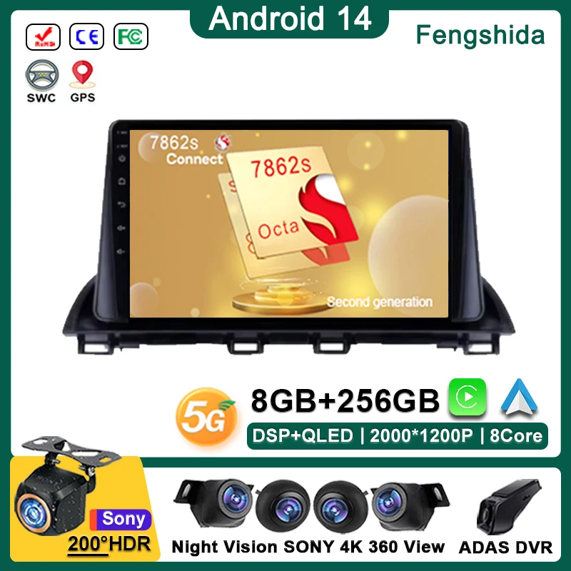 Android 14 Multimedia For Mazda 3 Axela 2014-2017 2018 2019 Car Player GPS Stereo Navigation Auto Radio Screen No 2Din Dash Cam
Android 14 Multimedia For Mazda 3 Axela 2014-2017 2018 2019 Car Player GPS Stereo Navigation Auto Radio Screen No 2Din Dash Cam