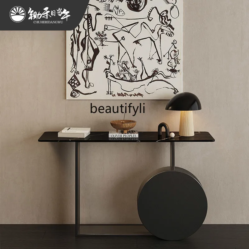 Designer Italian entrance table Light luxury rock slab against the wall Corridor entrance table
Designer Italian entrance table Light luxury rock slab against the wall Corridor entrance table