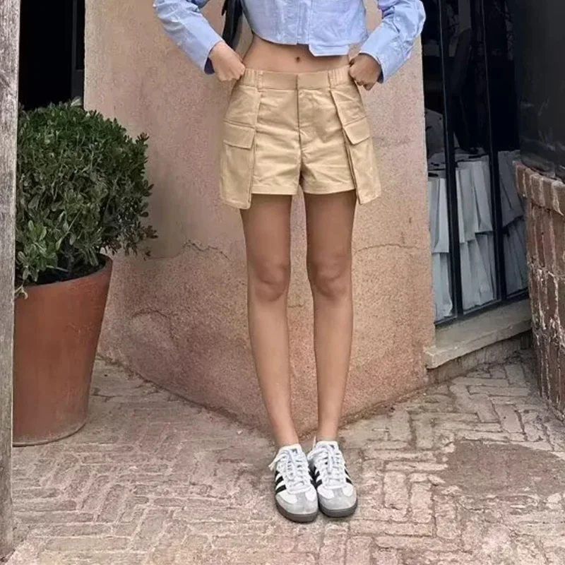 Women's Shorts Cargo High Waist Khali Short Solid Casual Loose Streetwear Fashion Ladies Short With Pocket Summer Woman Shorts
Women's Shorts Cargo High Waist Khali Short Solid Casual Loose Streetwear Fashion Ladies Short With Pocket Summer Woman Shorts