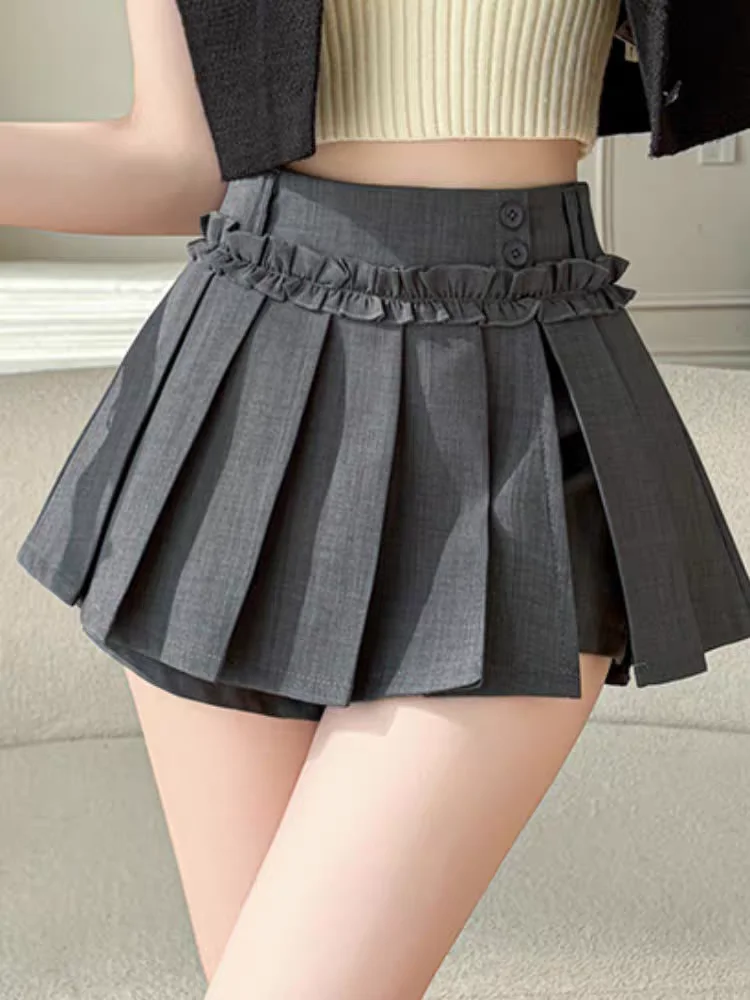 Многослойная плиссированная юбка-мини с высокой талией и встроенными шортами, приталенный А-силуэт для миниатюрных женщин, весна-лето
Многослойная плиссированная юбка-мини с высокой талией и встроенными шортами, приталенный А-силуэт для миниатюрных женщин, весна-лето