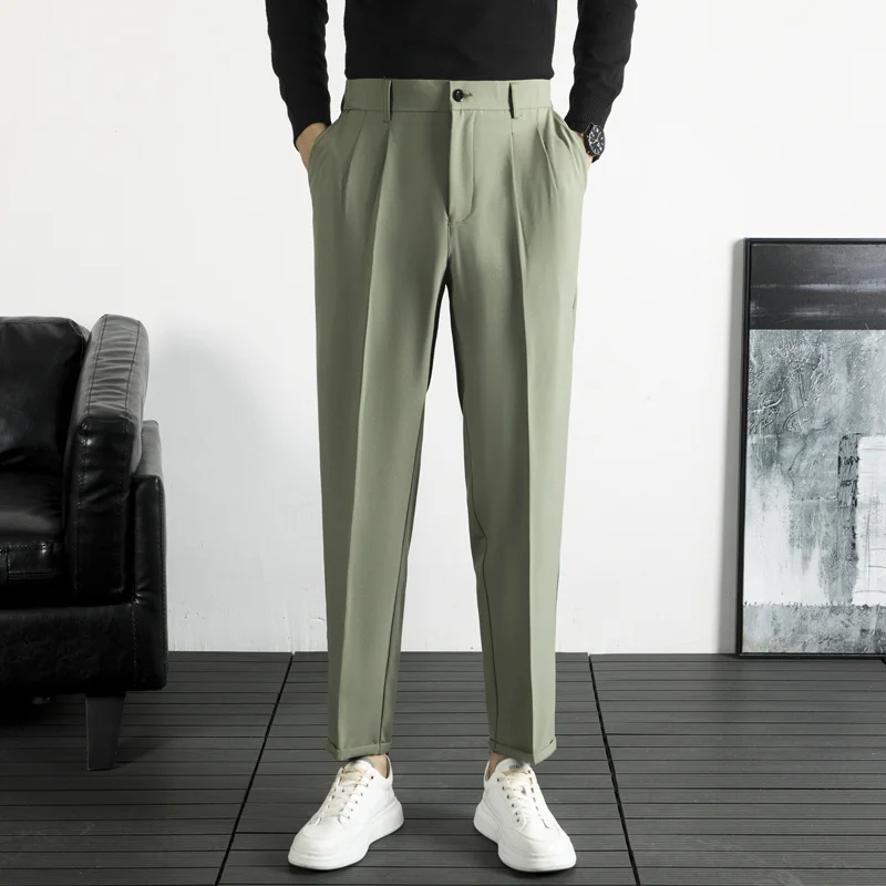 Мужские повседневные брюки Nine-Foot West с эластичной резинкой по бокам, осенне-весенние, модные, молодежные, с эффектом сохранения формы
Мужские повседневные брюки Nine-Foot West с эластичной резинкой по бокам, осенне-весенние, модные, молодежные, с эффектом сохранения формы