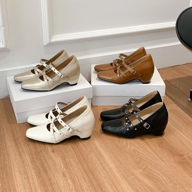 9Cm Internal Height Increasing Mary Jane Shoes 2026 New Retro with Skirt Shallow Mouth Square Head Heeled Sandals Women's Shoes
9Cm Internal Height Increasing Mary Jane Shoes 2026 New Retro with Skirt Shallow Mouth Square Head Heeled Sandals Women's Shoes