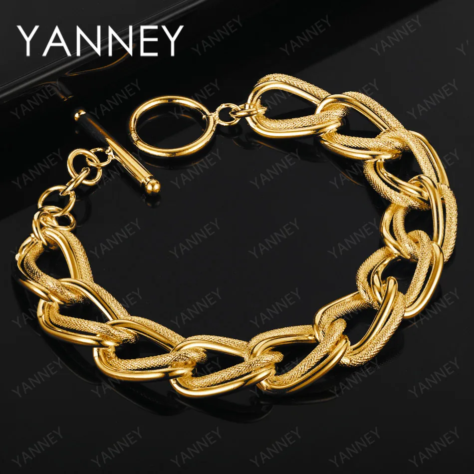 Fashion 925 Sterling Silver 18K Gold Women 8 Inches Double Chain Bracelet For Charm Men Punk Party Jewelry Accessories
Fashion 925 Sterling Silver 18K Gold Women 8 Inches Double Chain Bracelet For Charm Men Punk Party Jewelry Accessories