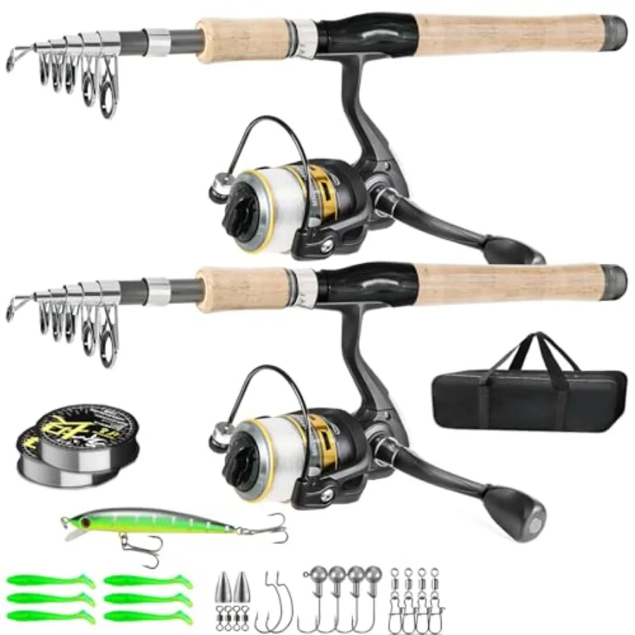 2PCS Fishing Pole Combo, Carbon Fiber Fishing Pole 12 +1 Shielded Bearings Stainless Steel BB Spinning Reels Fishing Carrier Ba
2PCS Fishing Pole Combo, Carbon Fiber Fishing Pole 12 +1 Shielded Bearings Stainless Steel BB Spinning Reels Fishing Carrier Ba