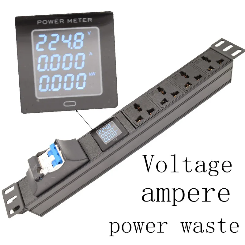 Aluminum alloy pdu Power Strip 16A Air Switch Circuit Breaker Digital display meter 2meter power extension cable
Aluminum alloy pdu Power Strip 16A Air Switch Circuit Breaker Digital display meter 2meter power extension cable