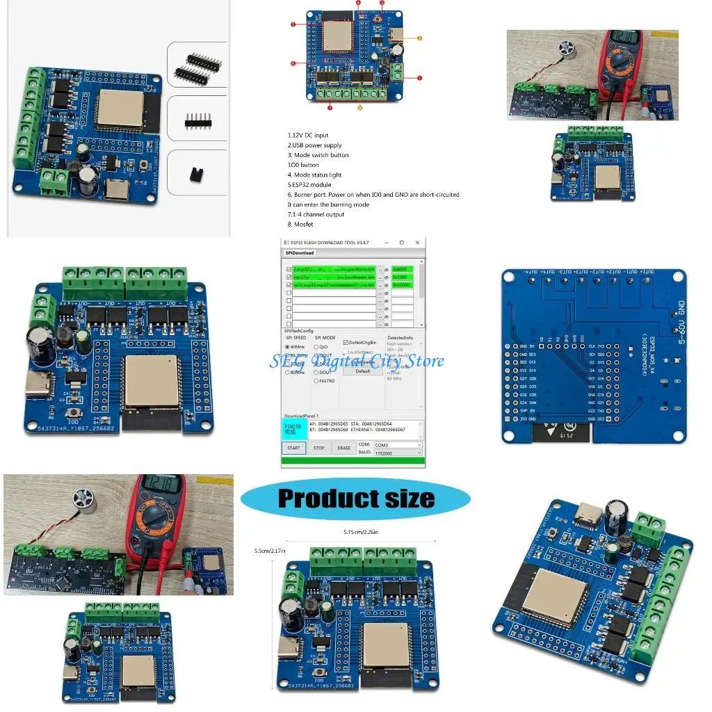 U75B 4 Way MOS Switching Module Wireless Control Development Board Programming Module WIFI Bluetooth-compatible UART Burning