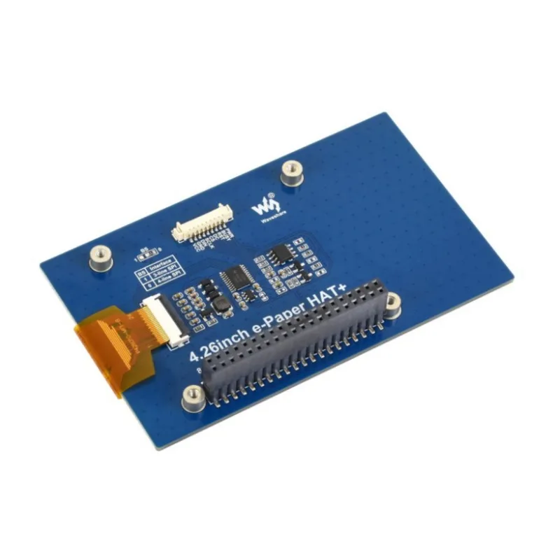 Waveshare 4.26" E-Paper display G, 800×480 resolution, multi-color red yellow black white, SPI interface, Pi GPIO
Waveshare 4.26" E-Paper display G, 800×480 resolution, multi-color red yellow black white, SPI interface, Pi GPIO