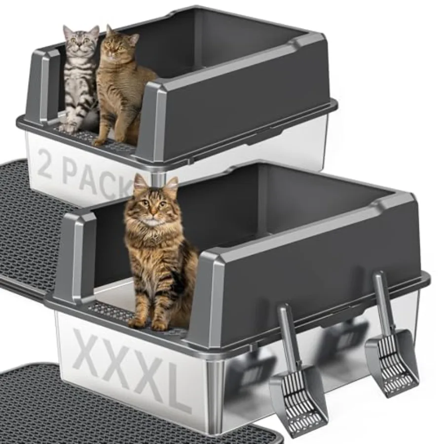 Extra Large XXL Stainless Steel Cat Litter Box with Lid 26 L x 18 W x 12 H Metal Litter Box with High Sides for Big Cats Multip
Extra Large XXL Stainless Steel Cat Litter Box with Lid 26 L x 18 W x 12 H Metal Litter Box with High Sides for Big Cats Multip