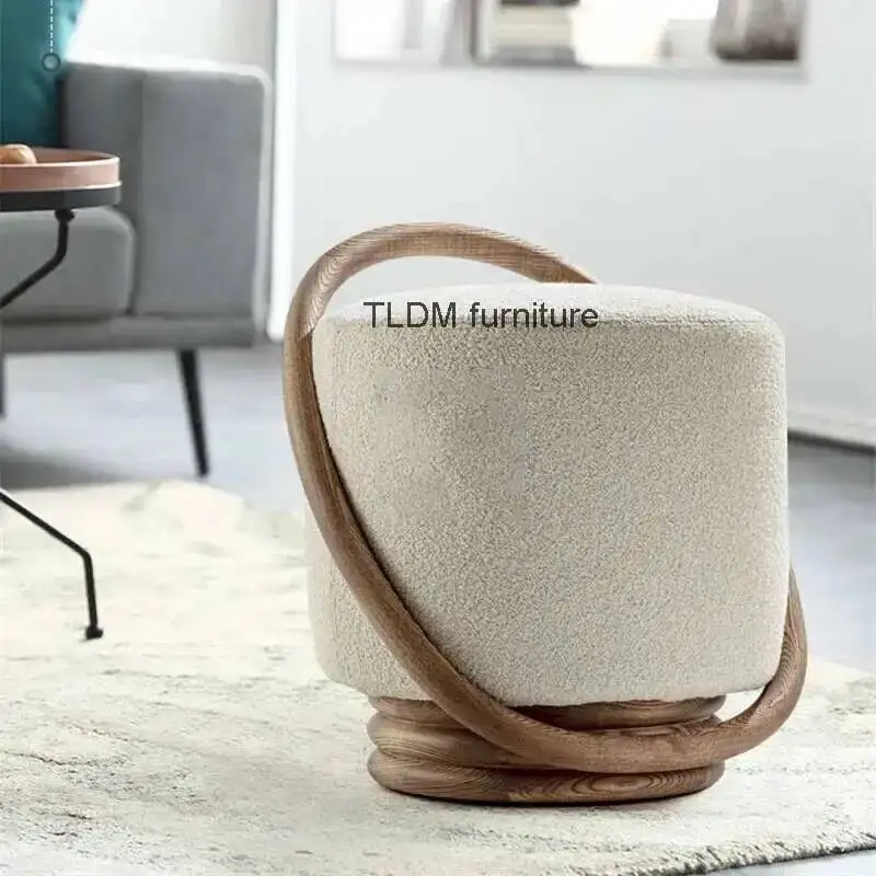 Designer Solid Wood Low Stool Simple Modern Living Room Stool Household Luxury Bedroom Makeup Stools Fabric Soft Round Footstool
Designer Solid Wood Low Stool Simple Modern Living Room Stool Household Luxury Bedroom Makeup Stools Fabric Soft Round Footstool