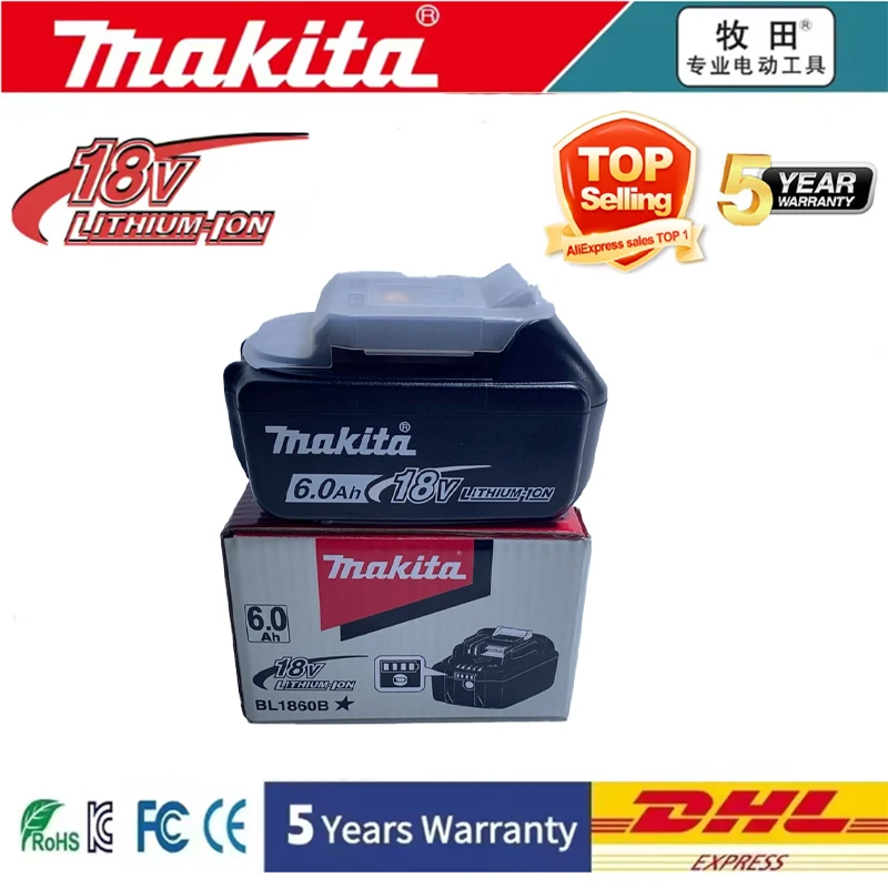 Makita BL1850 18V 6Ah Original Battery Compatible with BL1830 BL1860 BL1850B - Tool Batteries for 18 Volt Wireless Grinder
Makita BL1850 18V 6Ah Original Battery Compatible with BL1830 BL1860 BL1850B - Tool Batteries for 18 Volt Wireless Grinder