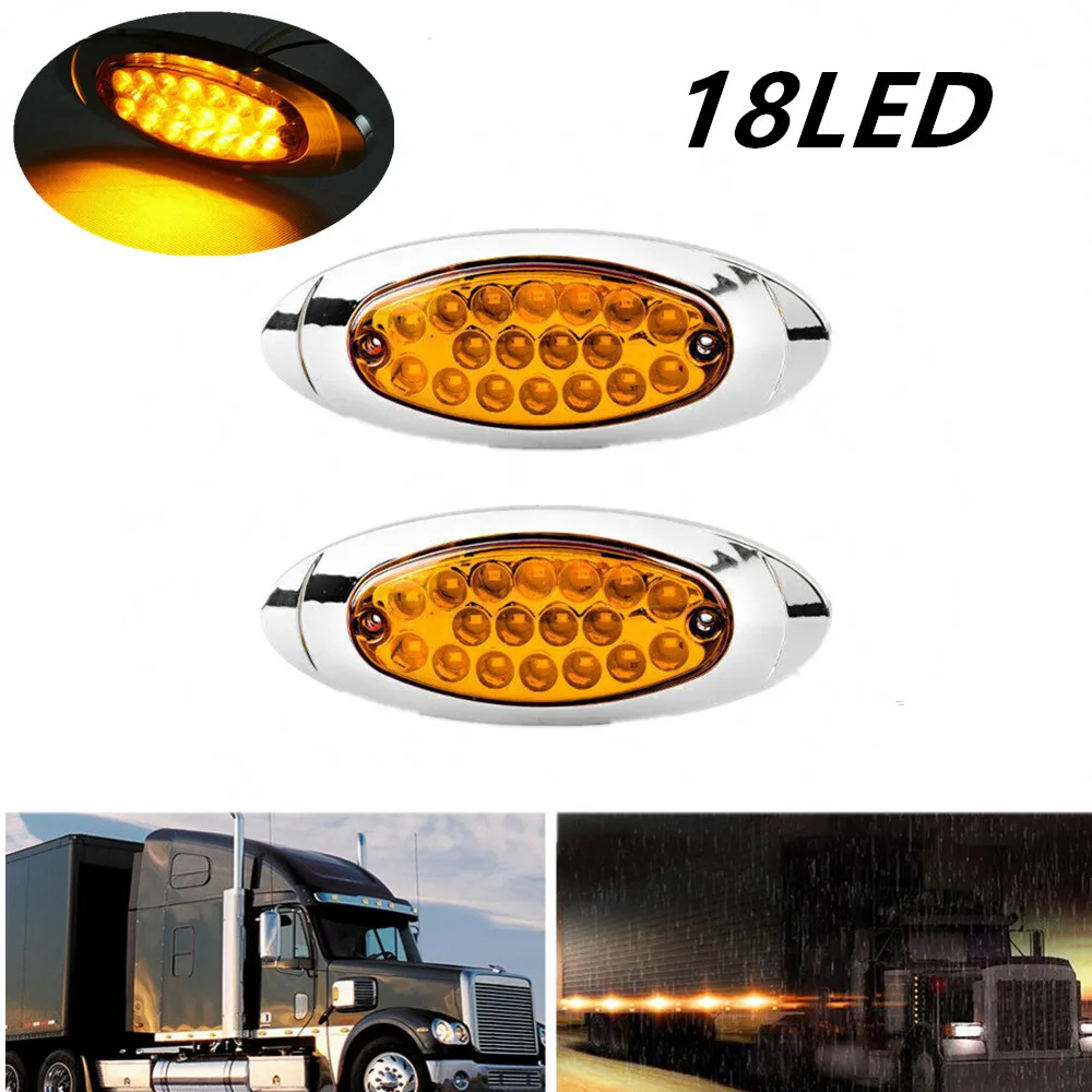 2PCS 12V/24V led oval Side Light Taillight Truck Side Marker Light Clearance Lights Assembly Chrome LED Warning Signal Lamp
2PCS 12V/24V led oval Side Light Taillight Truck Side Marker Light Clearance Lights Assembly Chrome LED Warning Signal Lamp