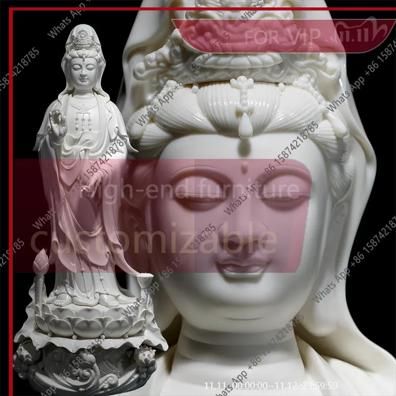 ES 70Cm Guanyin Buddha statue ornament for Bodhisattva Dehua white porcelain handicrafts home living room
ES 70Cm Guanyin Buddha statue ornament for Bodhisattva Dehua white porcelain handicrafts home living room