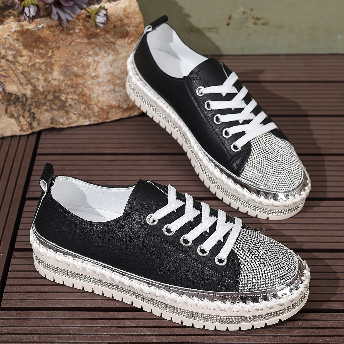 Large-Sized White Sneakers Women's Fashionable Sponge Cake Loafers New Year Water Diamond Thick-Sole Board Shoes
Large-Sized White Sneakers Women's Fashionable Sponge Cake Loafers New Year Water Diamond Thick-Sole Board Shoes