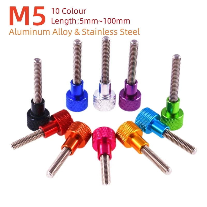 1/2pcs Aluminum Step Head Thumb Screw M5 Colourful Staniless Steel thread Hand Tighten Thumb Screw Bolt Widening And Raising
1/2pcs Aluminum Step Head Thumb Screw M5 Colourful Staniless Steel thread Hand Tighten Thumb Screw Bolt Widening And Raising