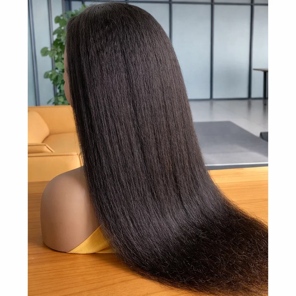Natural Black Kinky Straight Hidden Strap 360 Lace Front Wig Yaki Straight Human Hair Wigs Pre Plucked 5X5 Glueless Wear And Go
Natural Black Kinky Straight Hidden Strap 360 Lace Front Wig Yaki Straight Human Hair Wigs Pre Plucked 5X5 Glueless Wear And Go