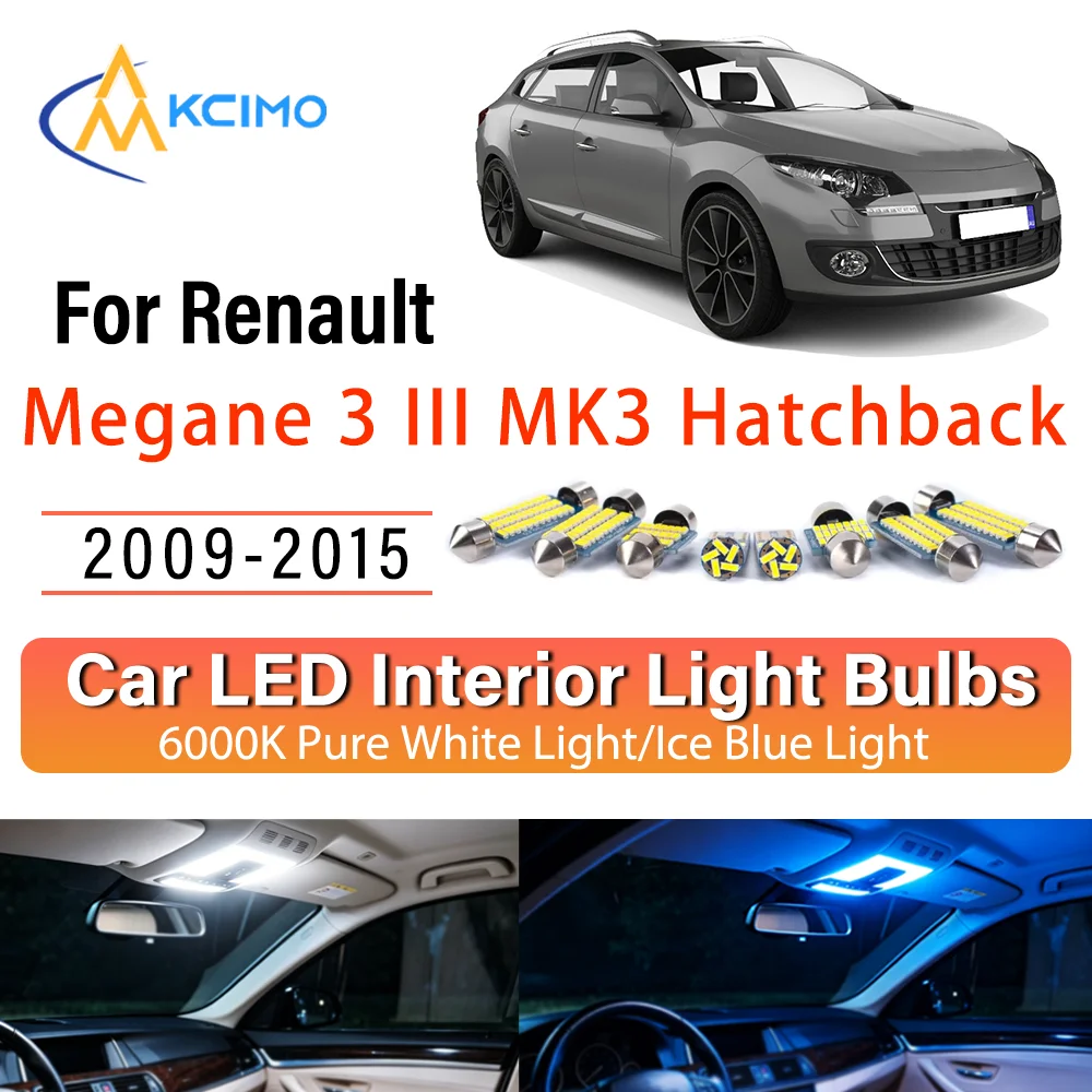 LED Interior Light Bulb Set For Renault Megane 3 MK3 III Hatchback 2009-2015 Easy Install Bright Dome Map Door Courtesy Brights
LED Interior Light Bulb Set For Renault Megane 3 MK3 III Hatchback 2009-2015 Easy Install Bright Dome Map Door Courtesy Brights