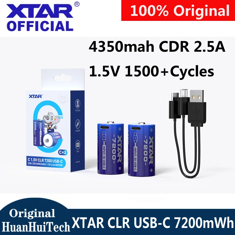 Grade A XTAR 1.5V CLR USB-C 7200mWh 4350mah CDR 2.5A High-Power Rechargeable Li-ion Battery 1500 Cycles Long Time For Flashlight
Grade A XTAR 1.5V CLR USB-C 7200mWh 4350mah CDR 2.5A High-Power Rechargeable Li-ion Battery 1500 Cycles Long Time For Flashlight