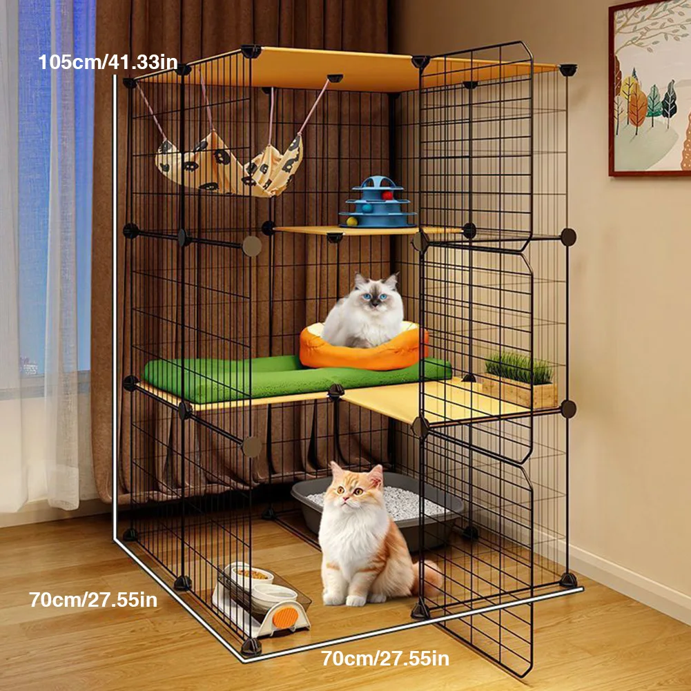 3 Tiers Detachable Cat Cage & Hammock and Bed Indoor Cat Enclosures Cat Wire Kennel Crate Large Exercise Place Ideal for 1-3Cats
3 Tiers Detachable Cat Cage & Hammock and Bed Indoor Cat Enclosures Cat Wire Kennel Crate Large Exercise Place Ideal for 1-3Cats