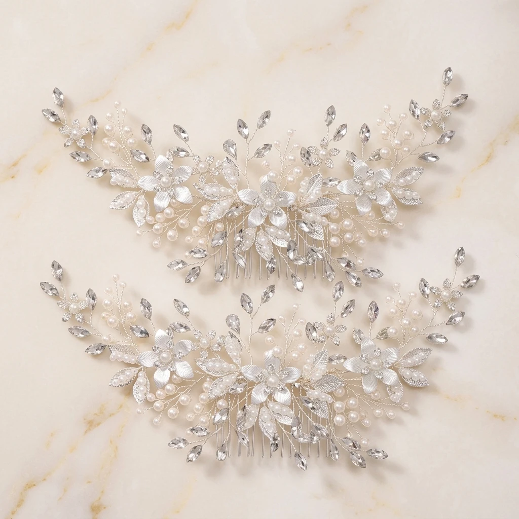 Elegant Pearl Hair Combs 2pcs Alloy Shining Rhinestone Design Bridal Wedding Hair Accessories For Women Multiple Hairstyles
Elegant Pearl Hair Combs 2pcs Alloy Shining Rhinestone Design Bridal Wedding Hair Accessories For Women Multiple Hairstyles