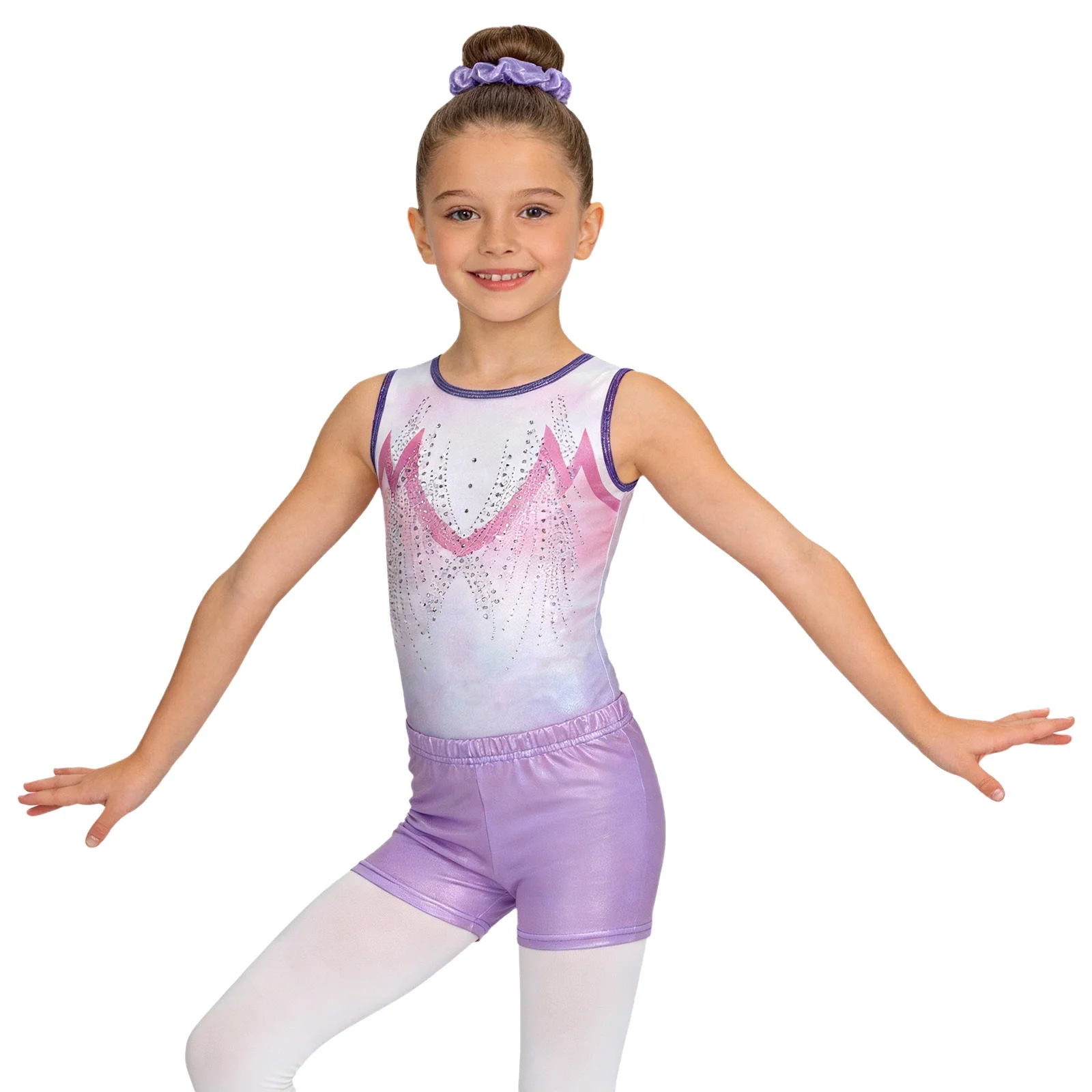 Kids Girls Contemporary Metallic Costume Sleeveless Stylish Printed Leotard with Shorts for Ballet Gymnastics Dance Performance
Kids Girls Contemporary Metallic Costume Sleeveless Stylish Printed Leotard with Shorts for Ballet Gymnastics Dance Performance