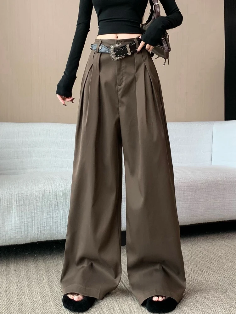 Retro solid color suit wide leg pants women autumn and winter fashion high waisted hanging feeling straight leg pants
Retro solid color suit wide leg pants women autumn and winter fashion high waisted hanging feeling straight leg pants