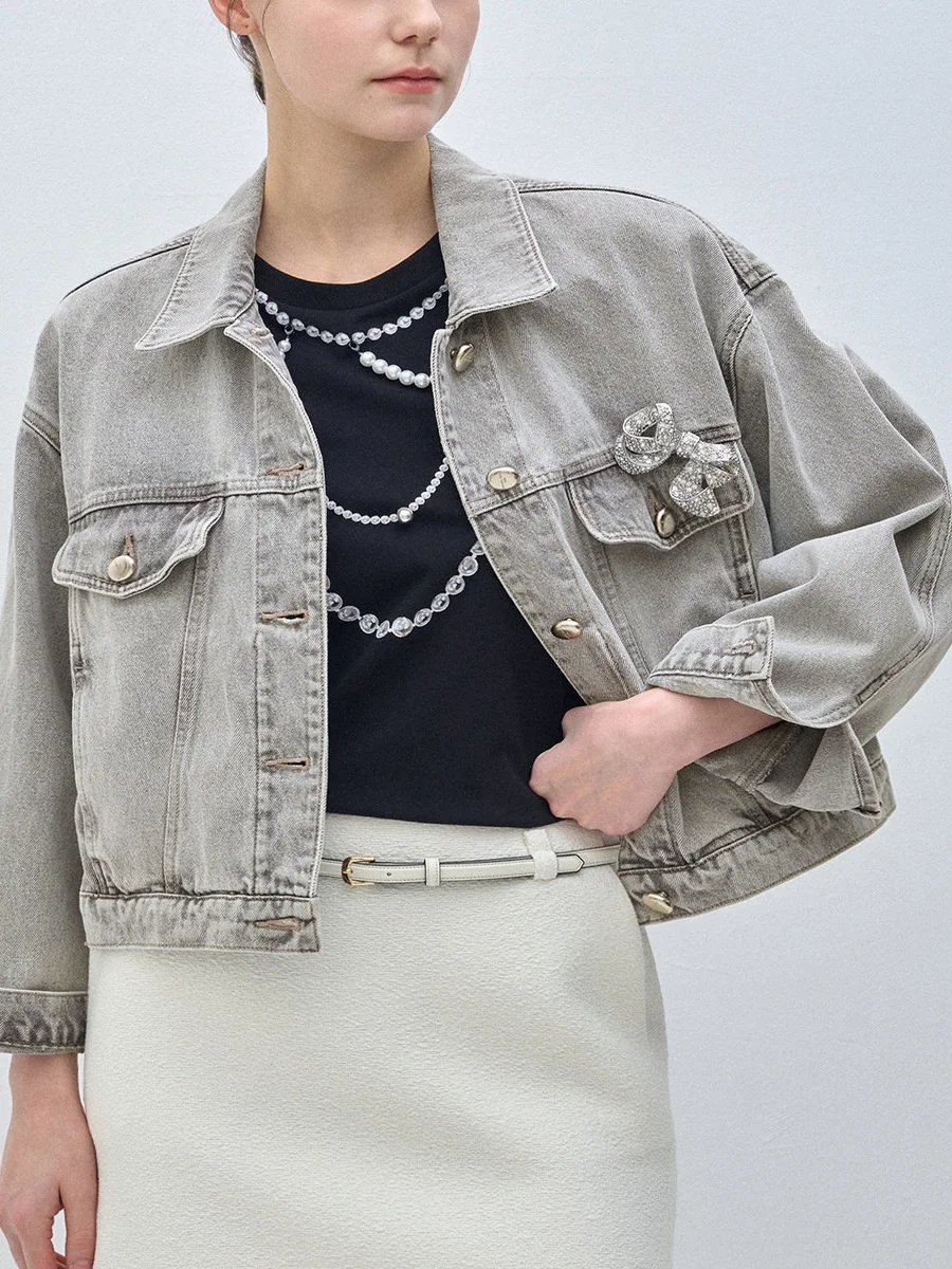 Ele Long Sve Collar Loose Commuter Sle Women's Denim Jaet Versatile Casual Cotton Outerwear ort Coat
Ele Long Sve Collar Loose Commuter Sle Women's Denim Jaet Versatile Casual Cotton Outerwear ort Coat