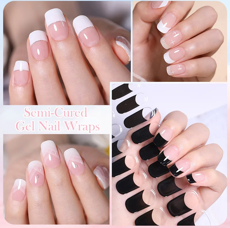 White French Semi-Cured Gel Nail Strips Long Lasting Star Full Cover UV Light Gel Cured Wraps Manicure DIY Decoration
White French Semi-Cured Gel Nail Strips Long Lasting Star Full Cover UV Light Gel Cured Wraps Manicure DIY Decoration