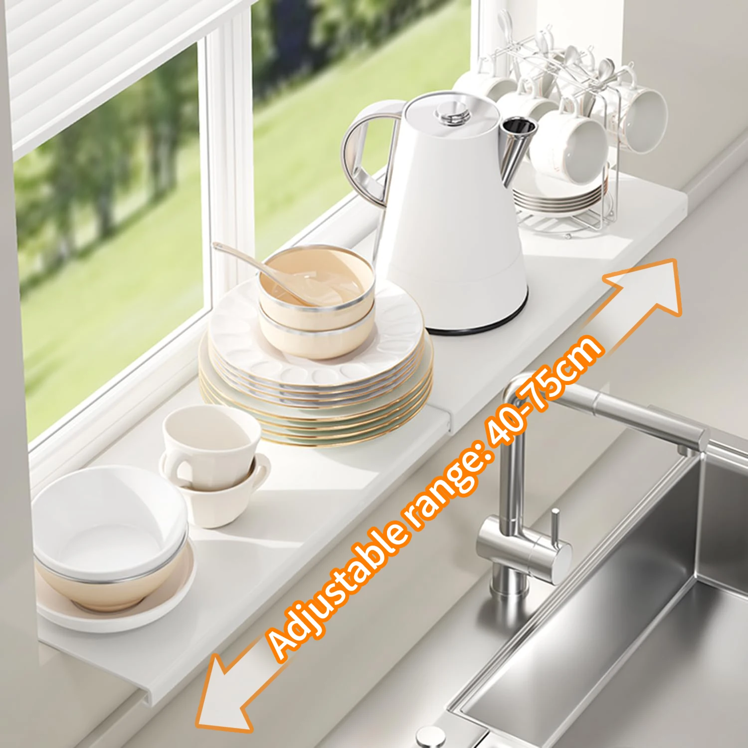 Kitchen Window Sill Extender Plate Board Adjustable Extendable Kitchen Shelf Organization Removable Storage with Magnetic Base
Kitchen Window Sill Extender Plate Board Adjustable Extendable Kitchen Shelf Organization Removable Storage with Magnetic Base