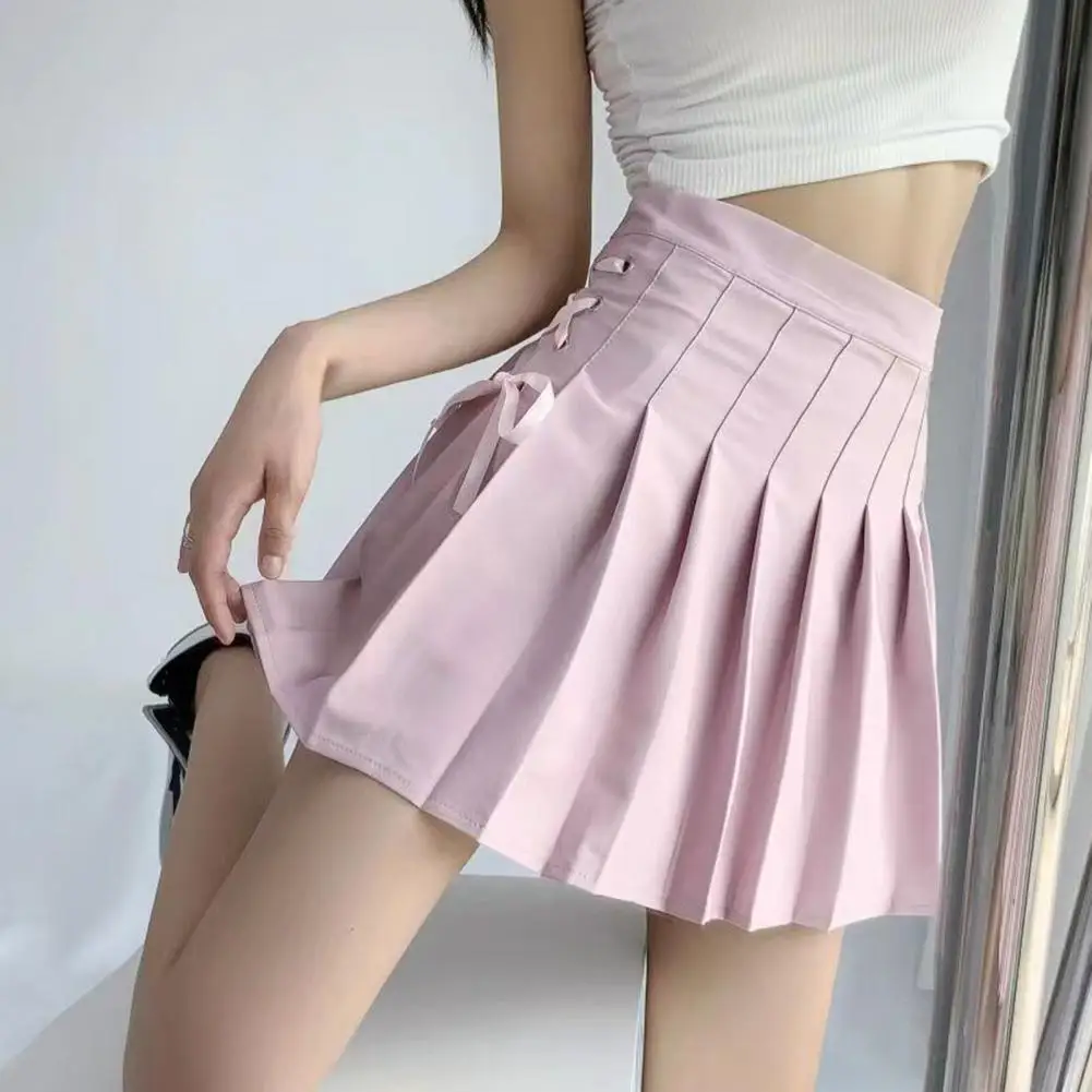 Women Mini Skirt High Waist Side Lace-up Pleated Skirt Solid Color A-Line Skirt with Lining Bottoming Shorts Streetwear
Women Mini Skirt High Waist Side Lace-up Pleated Skirt Solid Color A-Line Skirt with Lining Bottoming Shorts Streetwear