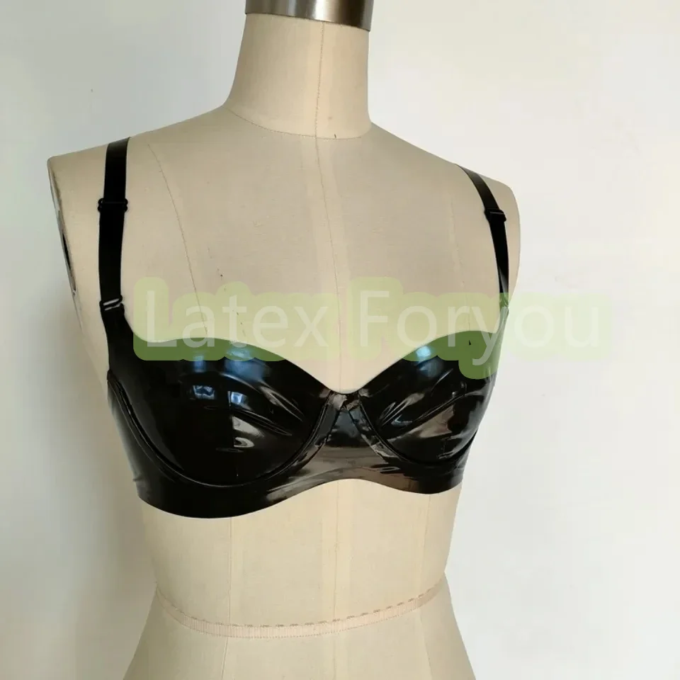 Женское нижнее белье из натурального латекса, сексуальный бюстгальтер со стальными кольцами и плечевым ремнем, съемные Женские топы из горячего латекса, сексуальный перекрестный костюм для косплея 
Женское нижнее белье из натурального латекса, сексуальный бюстгальтер со стальными кольцами и плечевым ремнем, съемные Женские топы из горячего латекса, сексуальный перекрестный костюм для косплея