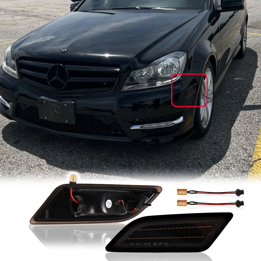 Smoked Lens Front Fender LED Side Marker Indicator Light for Mercedes Benz C-Class W204 C250 C300 C350 C63 AMG 2012-2014
Smoked Lens Front Fender LED Side Marker Indicator Light for Mercedes Benz C-Class W204 C250 C300 C350 C63 AMG 2012-2014