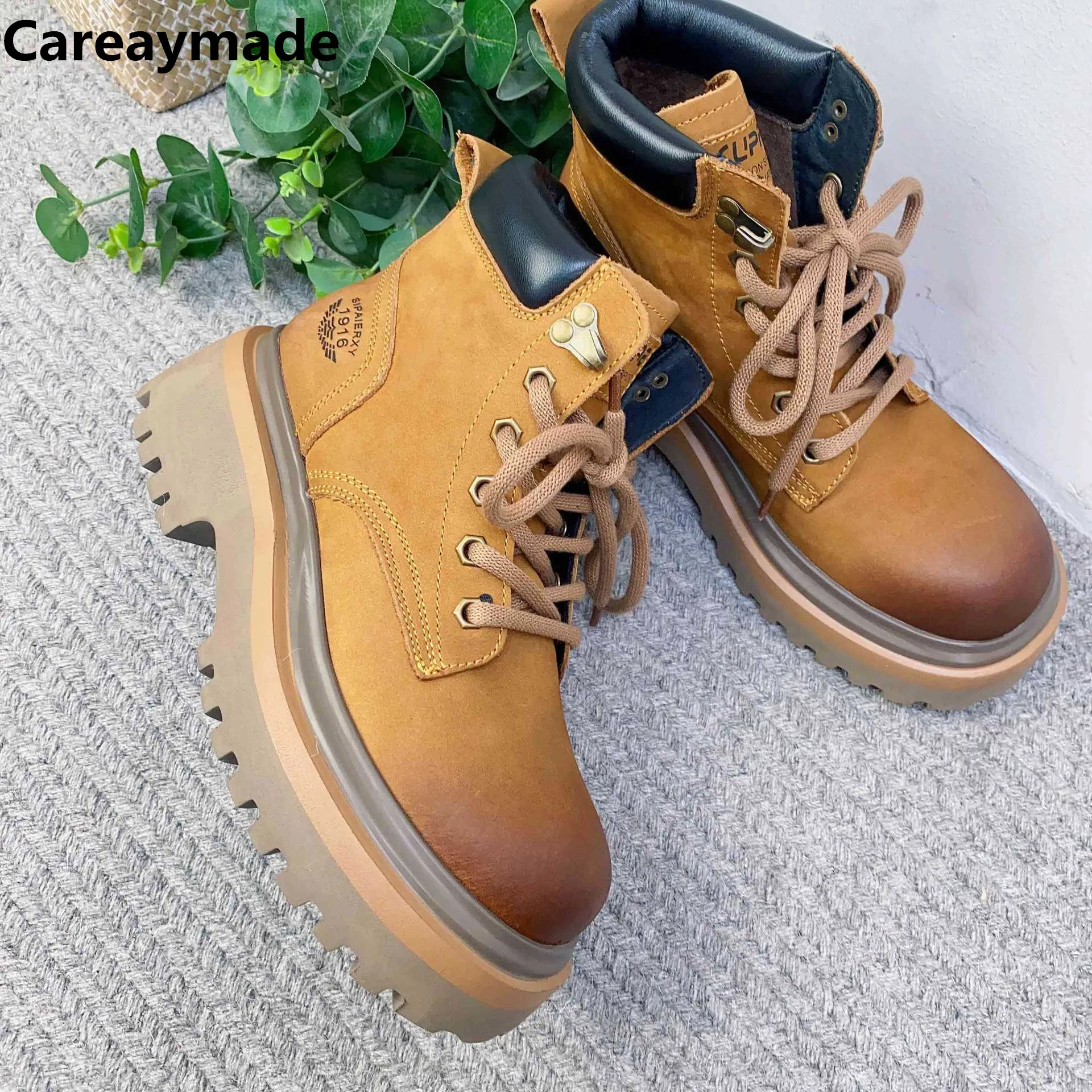Careaymade-Handmade Genuine leather short boots New color matching low tube cowhide round head spot women Casual boots warm
Careaymade-Handmade Genuine leather short boots New color matching low tube cowhide round head spot women Casual boots warm