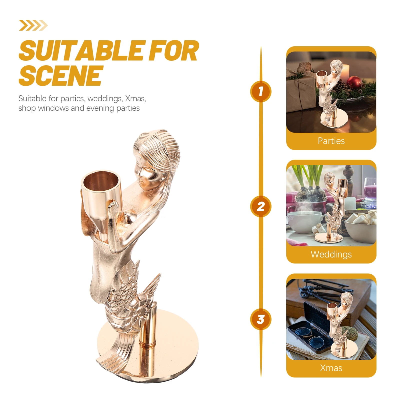 Mermaid Holder Elegant Metal Gold Wedding Banquet Decor Candlesticks Tabletop Centerpiece Room Decoration
Mermaid Holder Elegant Metal Gold Wedding Banquet Decor Candlesticks Tabletop Centerpiece Room Decoration