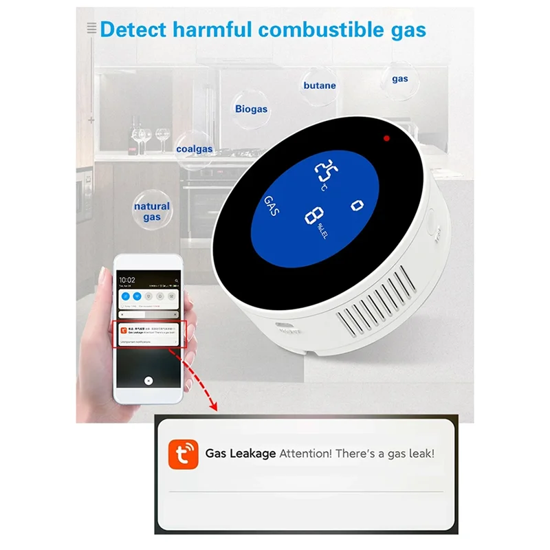 SQPP-Combustible Gas Detector Combustible Gas Alarm With Temperature Function With LCD Display With Tuya App EU Plug
SQPP-Combustible Gas Detector Combustible Gas Alarm With Temperature Function With LCD Display With Tuya App EU Plug
