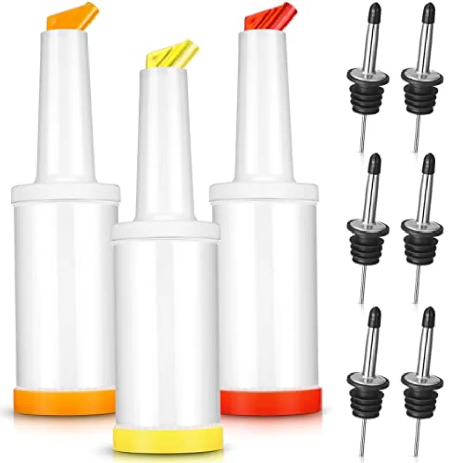 Fruit Juice Pour Bottles 34 oz Plastic Liquor Bar plies with Stainl Steel Bottle Pourer Tapered Spout for Cocktail Bartending L
Fruit Juice Pour Bottles 34 oz Plastic Liquor Bar plies with Stainl Steel Bottle Pourer Tapered Spout for Cocktail Bartending L