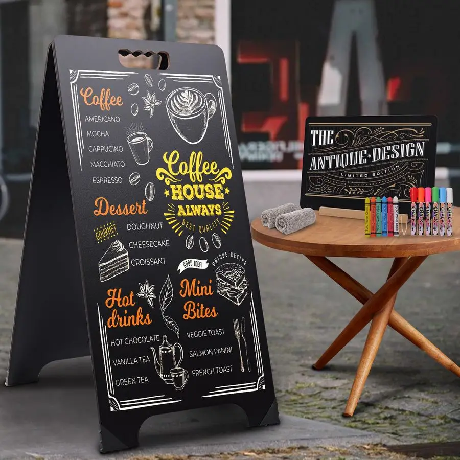 DoubleSided AFrame Chalkboard Sign with 8x12 Chalkboard, Liquid amp Solid Chalk Markers, Wedding amp Event Signage
DoubleSided AFrame Chalkboard Sign with 8x12 Chalkboard, Liquid amp Solid Chalk Markers, Wedding amp Event Signage
