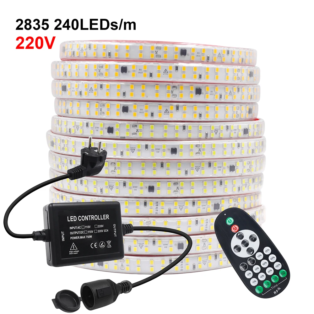 220V 23key Remote LED Strip Light 750W RF Controller EU Power Kit Dimmable Super Bright 2835 240LED/m Double Row Flex Led Ribbon
220V 23key Remote LED Strip Light 750W RF Controller EU Power Kit Dimmable Super Bright 2835 240LED/m Double Row Flex Led Ribbon