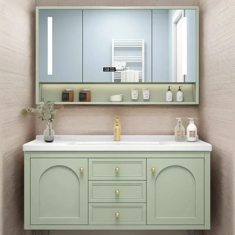 Mirror Modern Sink Cabinet Bathroom Luxury Led Lighting Wall Shelves Bathroom Storage Rack Cupboard Muebles Para Casa Laundry
Mirror Modern Sink Cabinet Bathroom Luxury Led Lighting Wall Shelves Bathroom Storage Rack Cupboard Muebles Para Casa Laundry